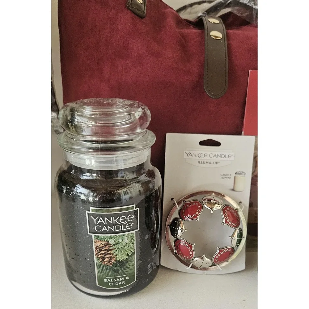 Yankee Candle BALSAM & CEDAR Christmas Set Tealight/ Sphere Illumina Lid